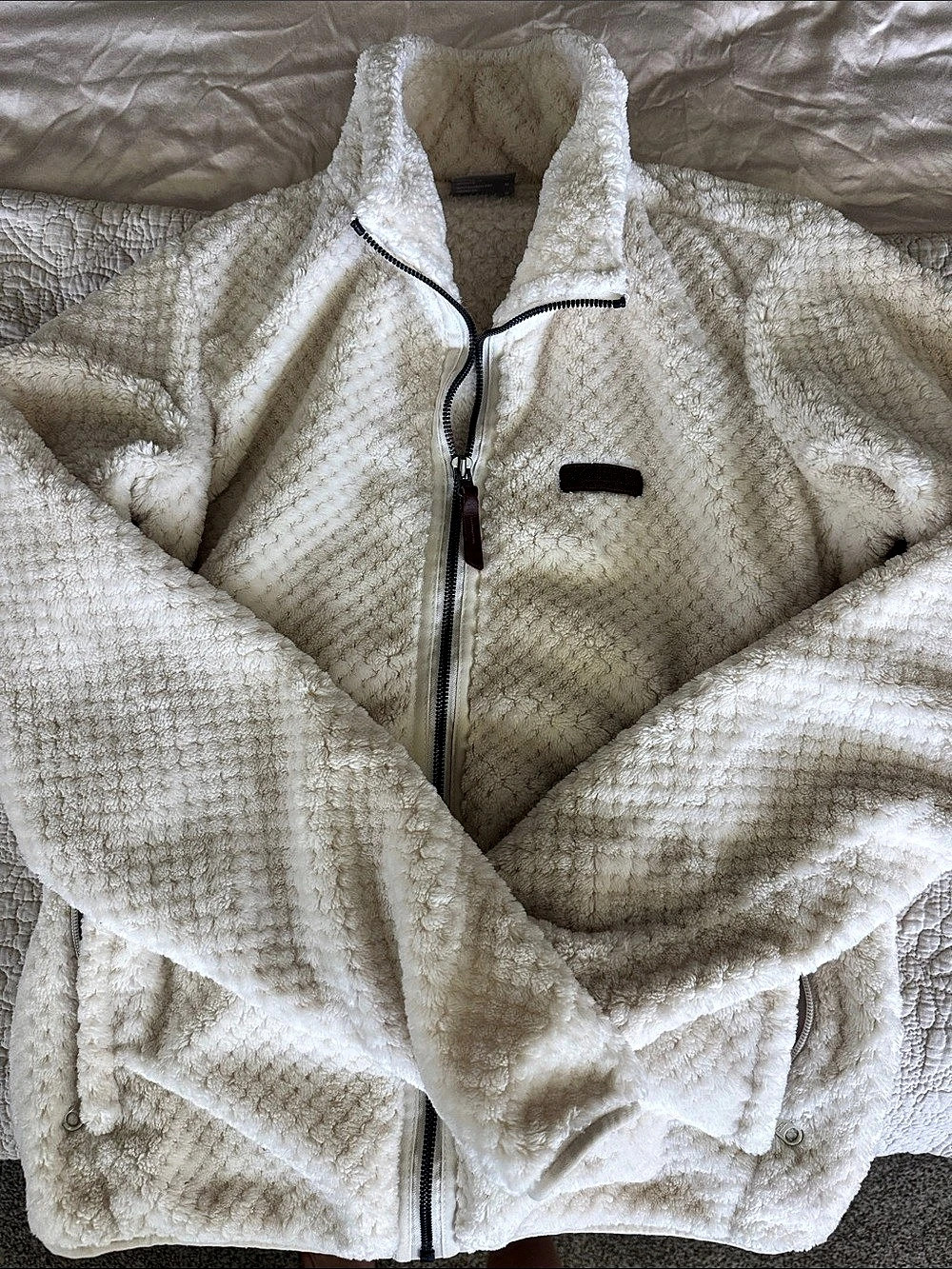 Columbia Fire Side II Sherpa Full Zip Fleece Jacket White Medium